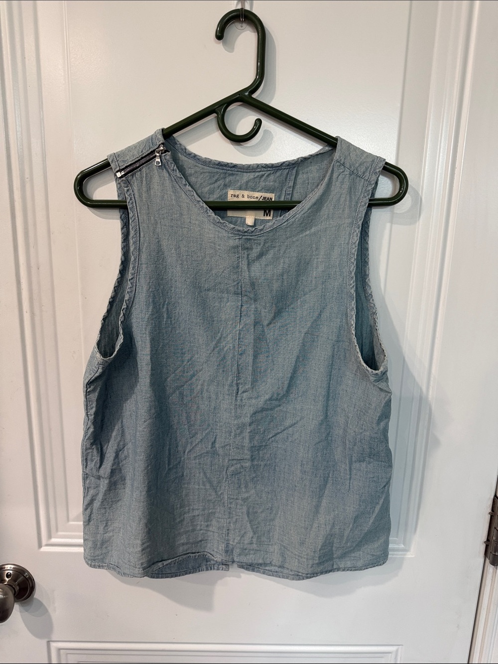 Rag & Bone Light Denim Sleeveless Chambray Tank